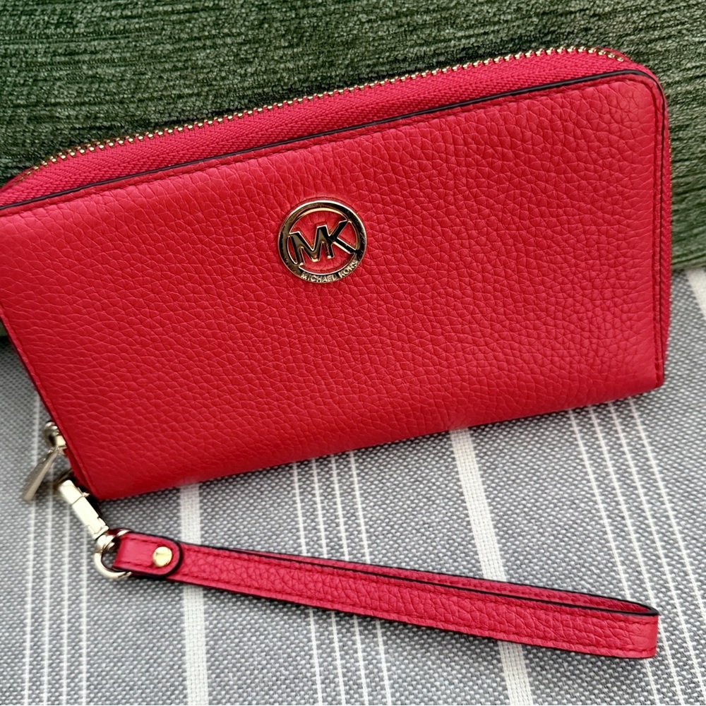 Michael Kors Red Wristlet Clutch